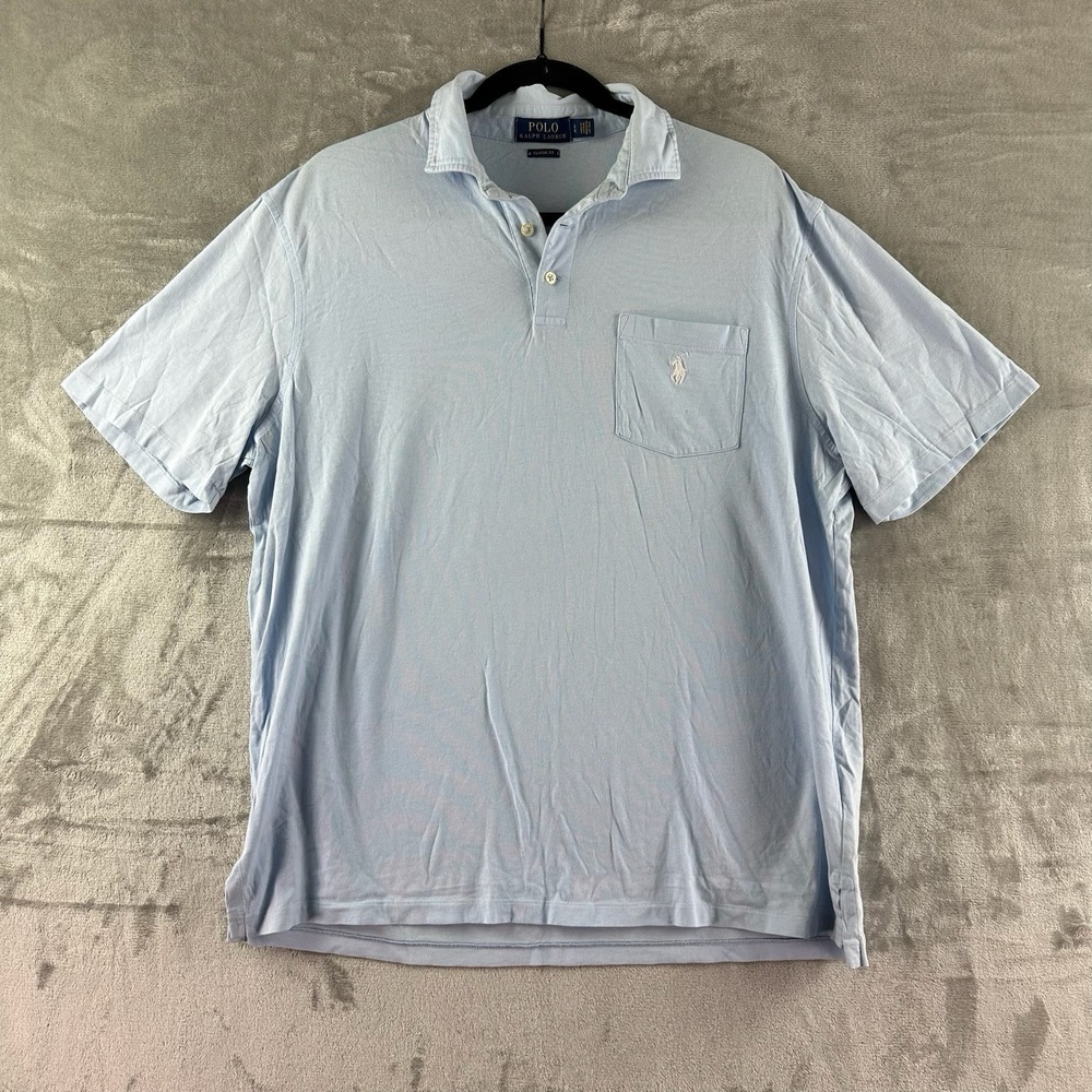 Polo Ralph Lauren Shirt Men's L Light Blue Classic Fit Pony Logo.